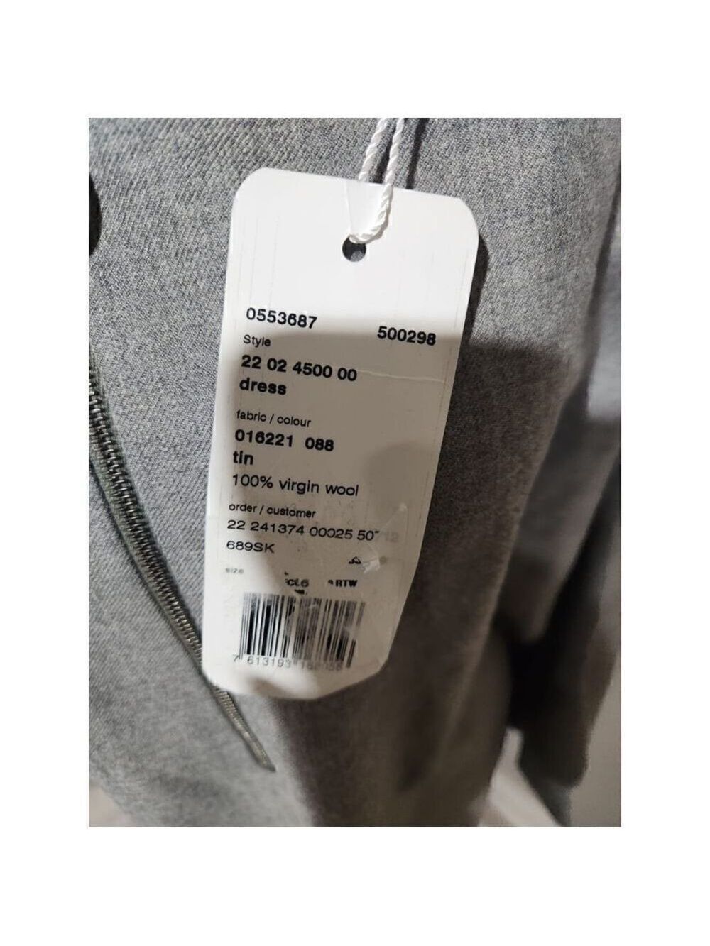 AKRIS Punto Gray Flannel Wool Dress Size 16 NWT** no belt - Picture 8 of 8